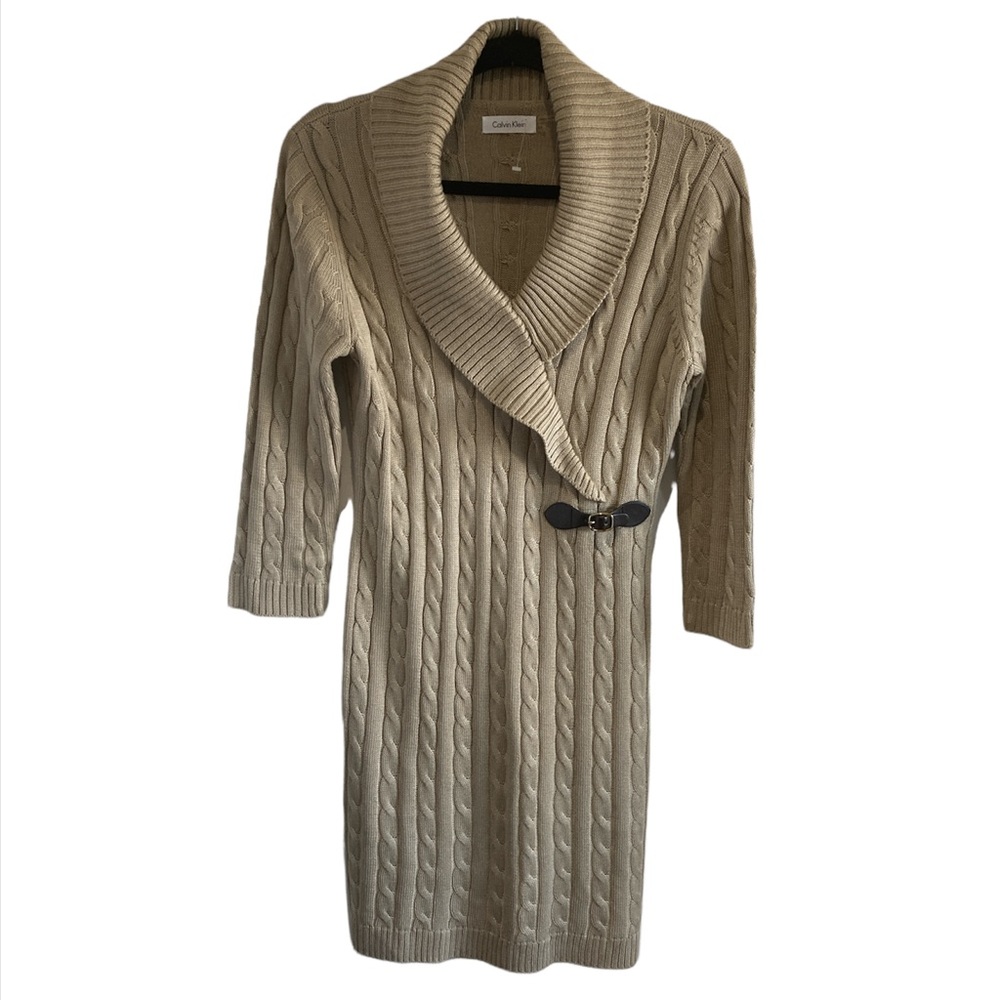 Calvin Klein Sweater Dress Tan Medium Women’s